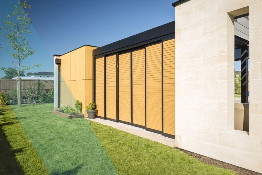 Loggia tolózsalugáter zárt lamellákkal