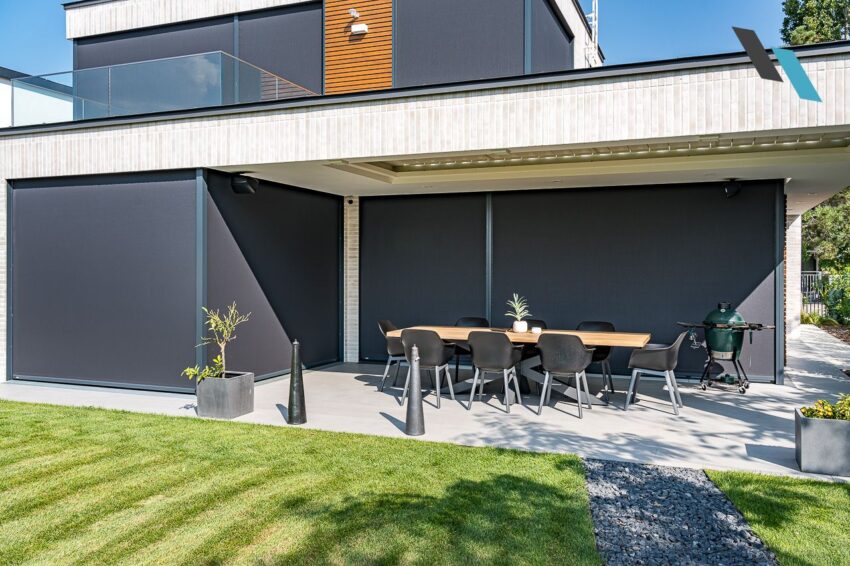 Fixscreen kültéri textilárnyékoló és Algarve Aero pergola