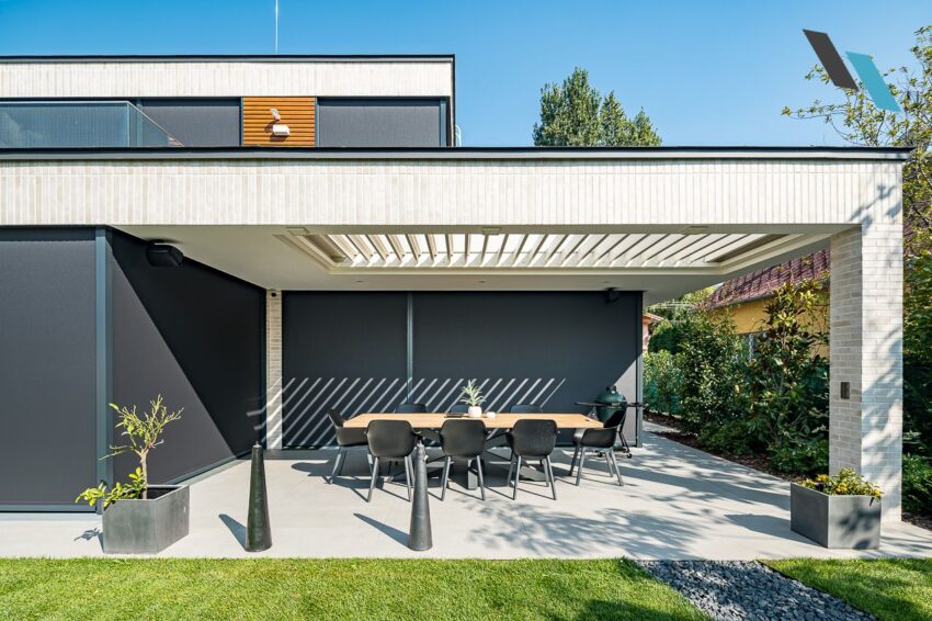 Fixscreen kültéri textilárnyékoló és Algarve Aero pergola