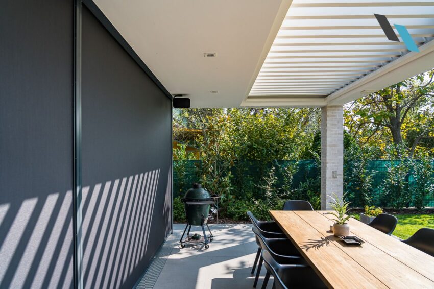 Fixscreen kültéri textilárnyékoló és Algarve Aero pergola